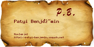 Patyi Benjámin névjegykártya
